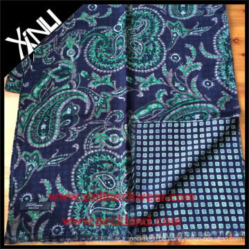 Paisley Geometrisch Reversible Printed Schal für Männer in Blau Grün Business-Anzug Schal